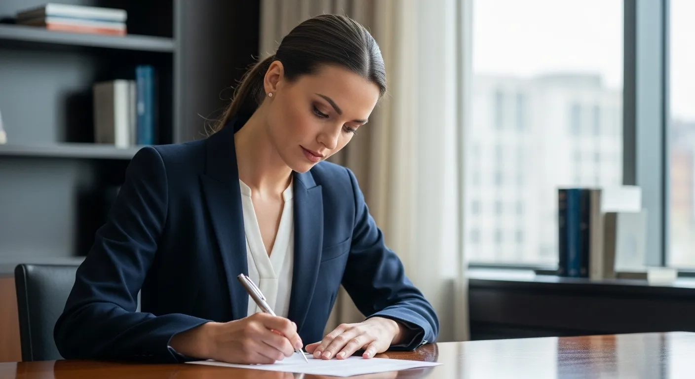 Personne écrivant une lettre professionnelle